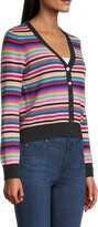 Thumbnail for your product : Minnie Rose Weekend Striped Cotton Cardigan