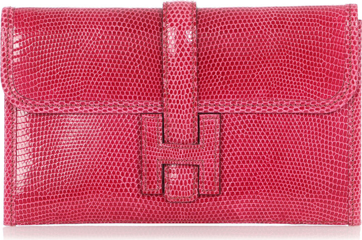 Hermès Rio Lizard Gris Fonce Clutch Bag