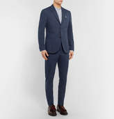 Thumbnail for your product : Boglioli Navy Slim-Fit Stretch-Cotton Twill Suit Trousers