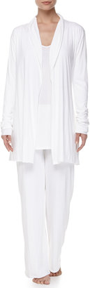 Skin Cotton Wrap Robe, White