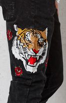 Thumbnail for your product : PacSun Embroidered Tiger Skinny Washed Black Jeans