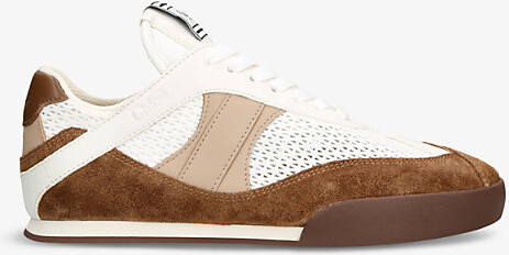 Chloé Womens Brown/Oth Kick Brand-Patch Low-Top Suede Trainers Eur 39 / 6 Uk Women