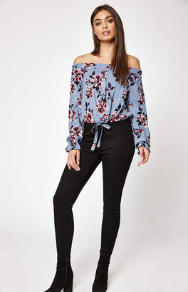 KENDALL + KYLIE Kendall & Kylie Drawstring Off-The-Shoulder Top