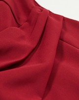 Thumbnail for your product : Lipsy bow detail midi dress with one shoulder in magenta