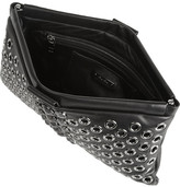 Thumbnail for your product : Miu Miu Eyelet and Swarovski crystal-embellished leather clutch