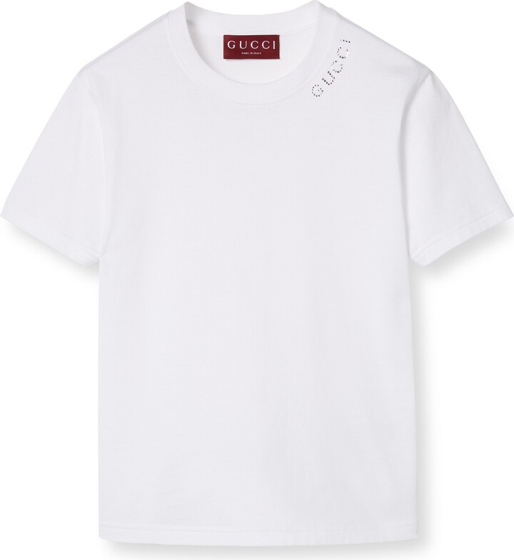 Gucci sequin-embellished cotton T-shirt - ShopStyle