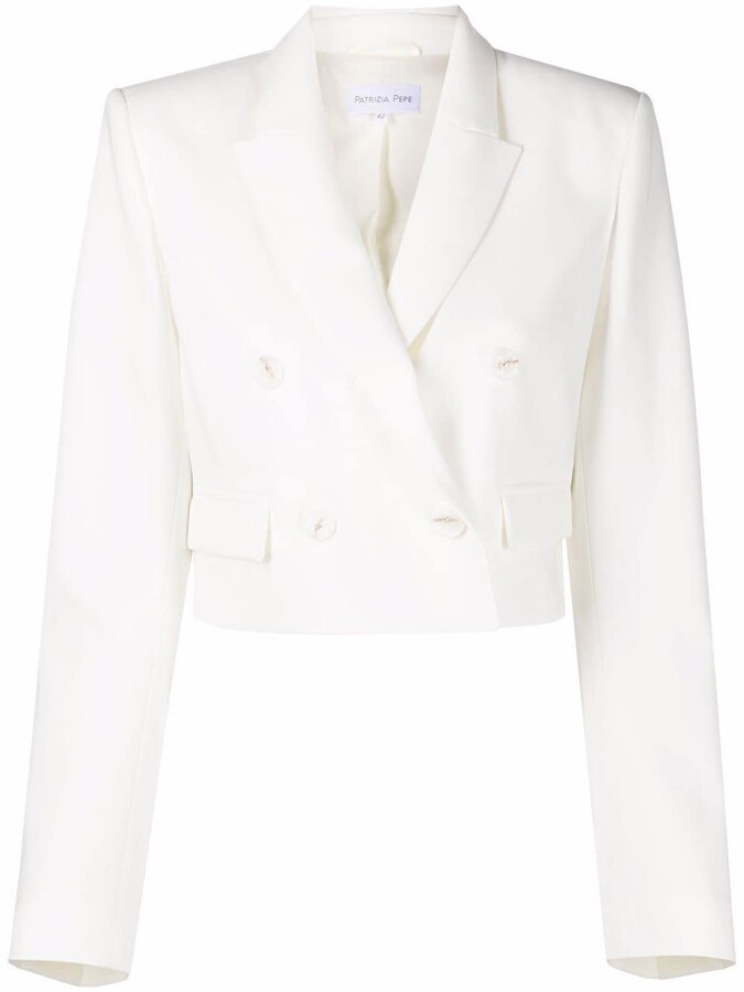 white cropped jacket womens