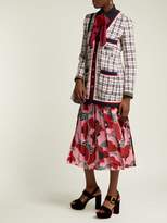 Thumbnail for your product : Gucci Logo Applique Tweed Cardigan - Womens - White Multi