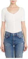 Thumbnail for your product : Getting Back To Square One Short Sleeve Henley Bodysuit In White