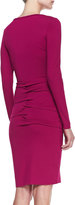 Thumbnail for your product : Nicole Miller Artelier Long-Sleeve Boat-Neck Ruched Jersey Dress