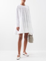 Thumbnail for your product : Merlette New York Soliman Tiered Cotton Mini Dress - White