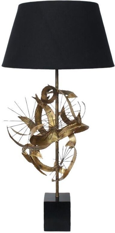 Curtis Jeré Monumental Bijan Of California For Laurel Brazed Brass "setterah" Table Lamp