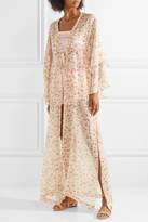 Thumbnail for your product : Paloma Blue - Sunset Floral-print Silk-chiffon Kimono - Baby pink