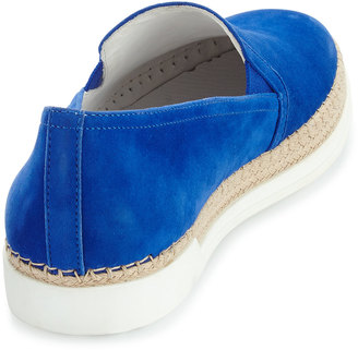 Tod's Braided Suede Slip-On Sneaker, Blue