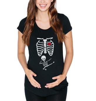 Old Glory Kung Fu Skeleton Baby Maternity T-Shirt