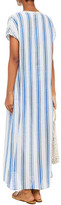 Thumbnail for your product : Tory Burch Awning Embroidered Striped Linen Kaftan