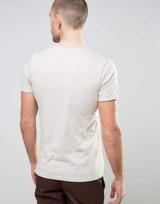 Selected T-Shirt with Raw Hem in Marl Stripe