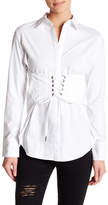 Thumbnail for your product : Soprano Corset Poplin Button Down Blouse