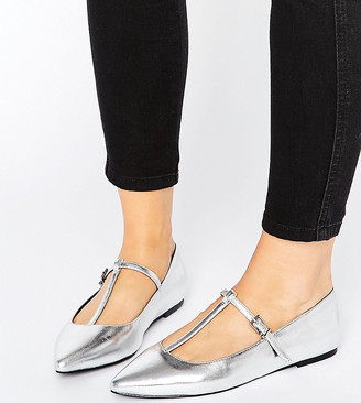 ASOS LONG LIFE Wide Fit Pointed Ballet Flats
