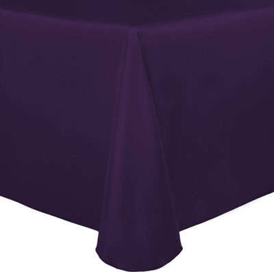 Ultimate Textile -10 Pack- Bridal Satin 108 X 132-Inch Oval Tablecloth Plum Purple