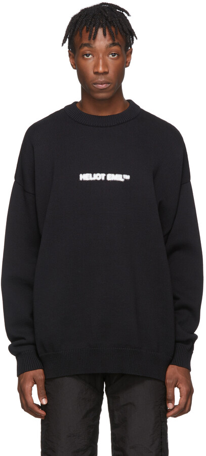 Heliot Emil Black Knit Logo Sweater - ShopStyle