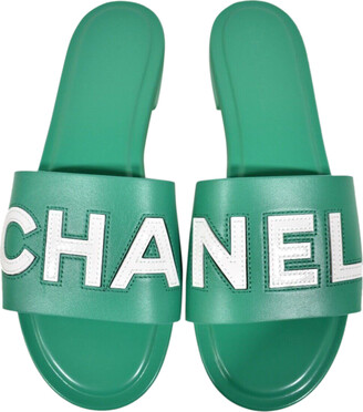 Chanel - Authenticated Sandal - Leather Green Plain for Women, Never Worn