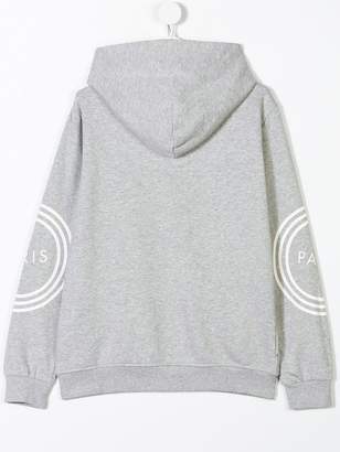 Kenzo Kids TEEN logo print zip-up hoodie