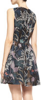 Thumbnail for your product : RED Valentino Wooded Forest Sleeveless Organza Dress