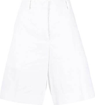 White Edward Crutchley Cotton Shorts & Bermuda Shorts in Ivory Womens Clothing Shorts Knee-length shorts and long shorts 