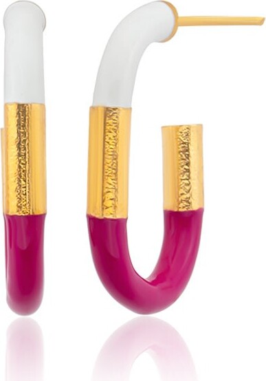 Milou Jewelry Sophia Hoop Earrings - Pink & Purple