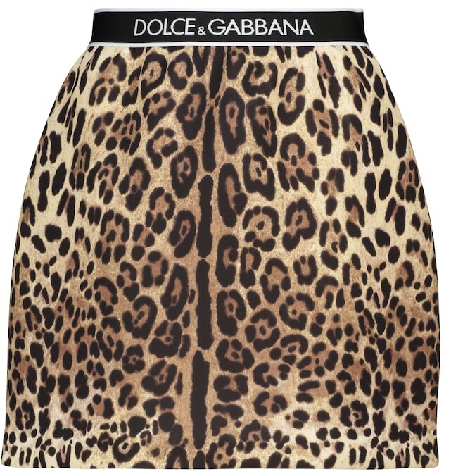 dolce gabbana leopard midi skirt
