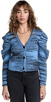 Thumbnail for your product : Naadam Space Dyed Pleated Shoulder Cardigan