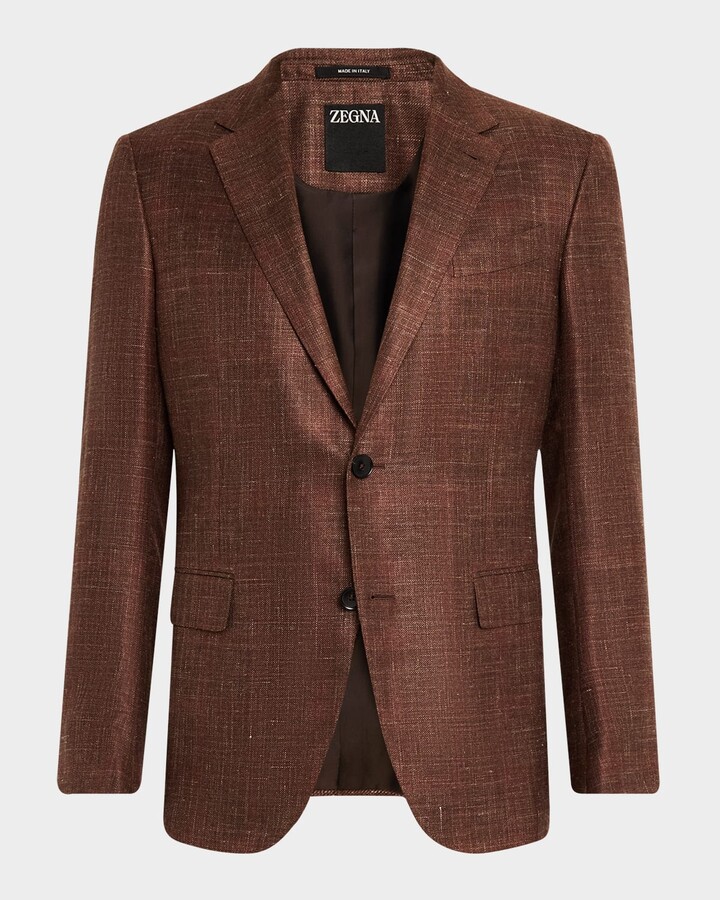 Ermenegildo Zegna Men's Melange Tonal Plaid Sport Coat