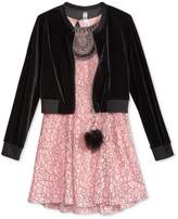 Thumbnail for your product : Beautees 2-Pc. Bomber Jacket, Dress and Keychain Set, Big Girls