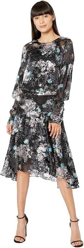 Preen by Thornton Bregazzi Jemima Dress Womens Black Floral Sheer RED471