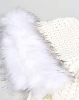 Thumbnail for your product : Urban Code Urbancode Oversized Knitted Scarf With Faux Fur Trim Hood