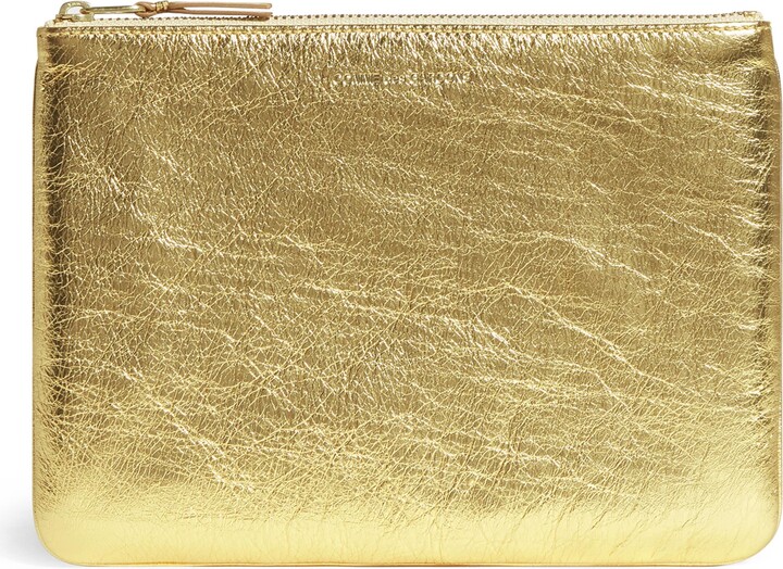 Comme Des Garçons Wallet Large Leather Zipped Pouch