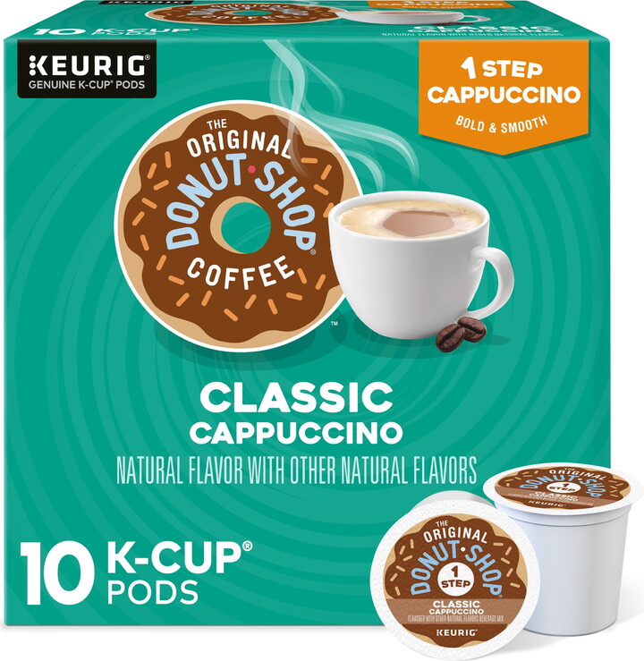 The Original Donut Shop, One Step Classic Cappuccino Flavored K-Cup Coffee Pods, 10 count
