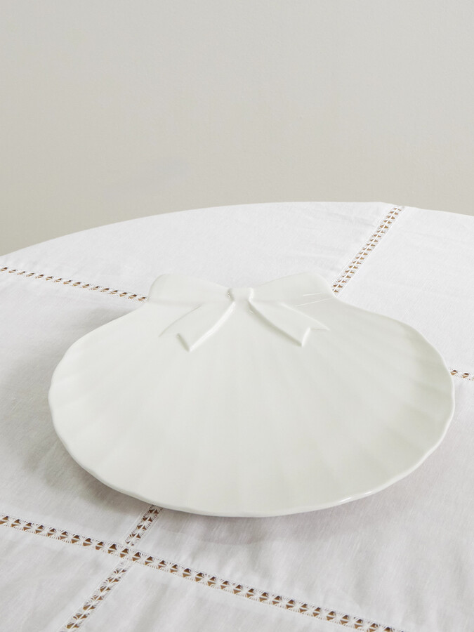 Gohar World - Sadaf Large Porcelain Serving Plate - Off-white