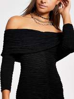Thumbnail for your product : River Island Bardot Jersey Midi Dress - Black