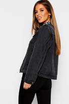 Thumbnail for your product : boohoo Petite Animal Print Collar Oversized Jacket