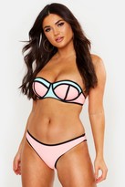 Thumbnail for your product : boohoo Underwired Colour Block Bandeau Bikini