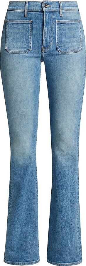 Veronica Beard Women's Beverly High-Rise Skinny Flare Jeans - Seawater Stone - Size 24