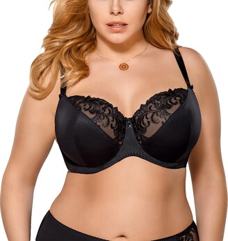 Gorsenia K378 Victoria Women's Underwired Non Padded Bra with Embroidery  Adjustable Not Detachable Straps - Made in EU - ShopStyle