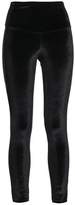 Thumbnail for your product : Yummie by Heather Thomson Velvet-Paneled Stretch-Jersey Leggings