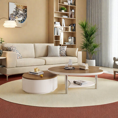 Orren Ellis Unique Leaf Shaped Coffee Table Set