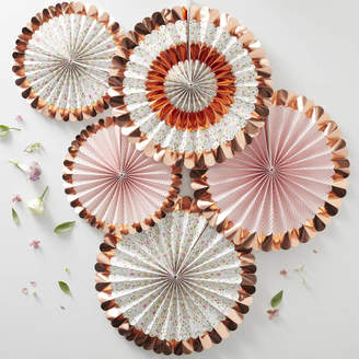 Ginger Ray Ditsy Floral Rose Gold Foiled Pin Wheel Fan Decorations
