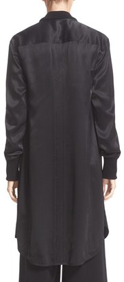 DKNY Women's Ribbed Trim Long Jacket