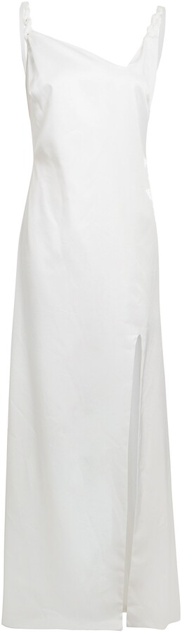 white maxi slip dress