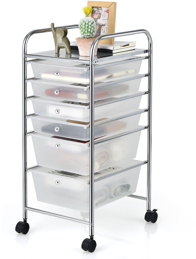 Costway 6 Drawer Rolling Storage Cart Scrapbook Paper Office Organizer